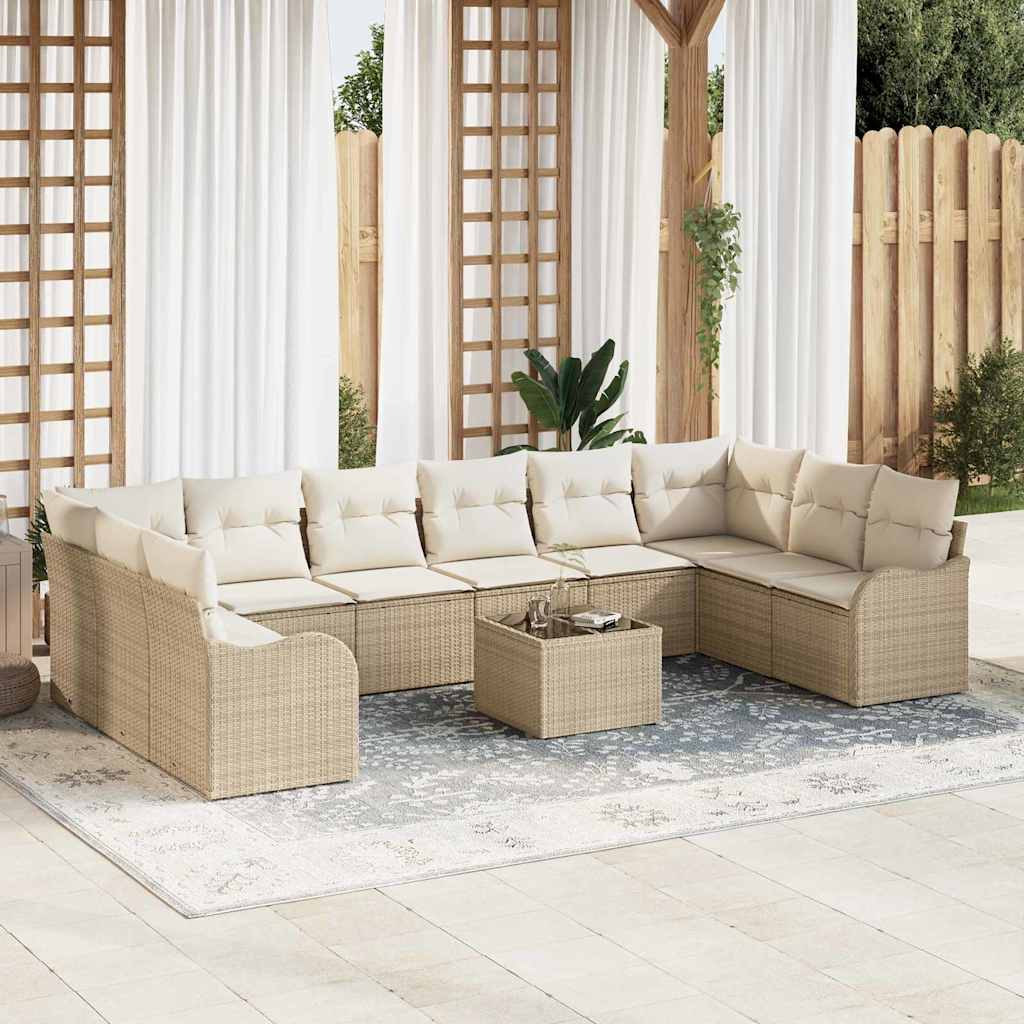 Tuin Sofa Set Met Kussen 10 Pcs Poly Riet