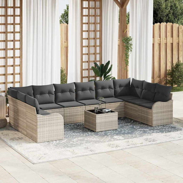 Tuin Sofa Set Met Kussen 10 Pcs Poly Riet