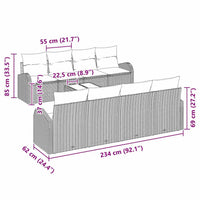 Tuin Sofa Set 7 Pcs 55 X 55 X 37 Cm Poly Rattan