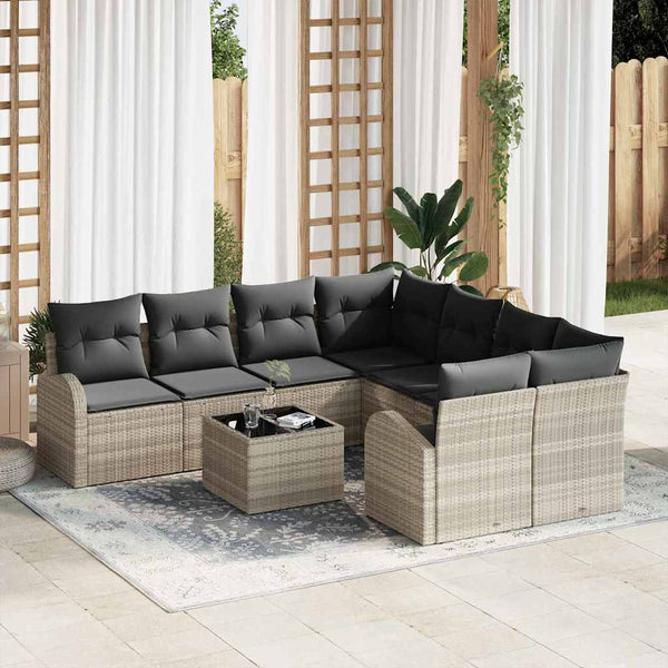 Tuin Sofa Set 9 Pcs 55 X 55 X 37 Cm Poly Rattan