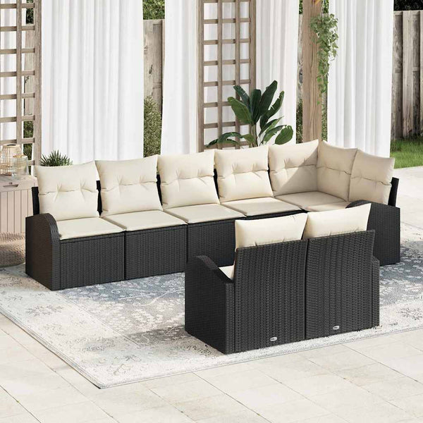 Tuin Sofa Set Met Kussen 9 Pcs 289 X 124 X 85 Cm Poly Riet