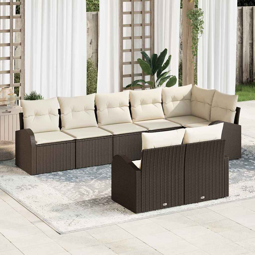 Tuin Sofa Set Met Kussen 9 Pcs 289 X 124 X 85 Cm Poly Riet