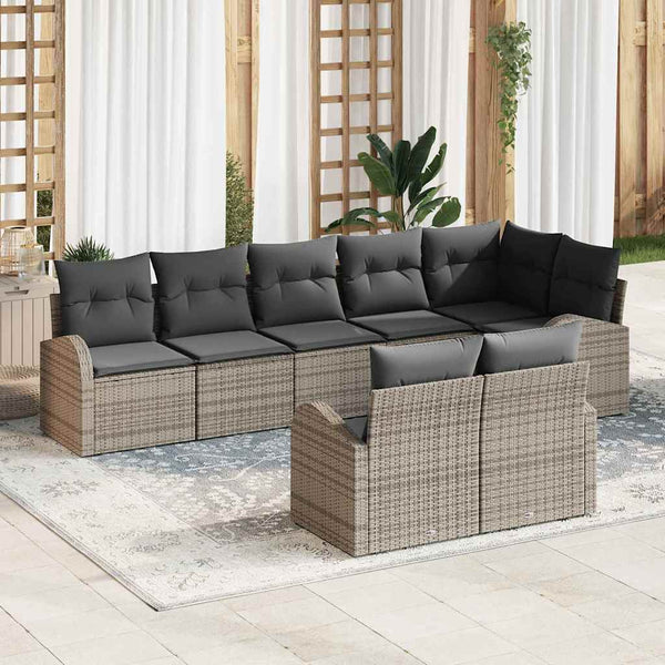 Tuin Sofa Set Met Kussen 9 Pcs 289 X 124 X 85 Cm Poly Riet