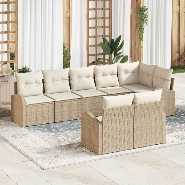 Tuin Sofa Set Met Kussen 9 Pcs 289 X 124 X 85 Cm Poly Riet