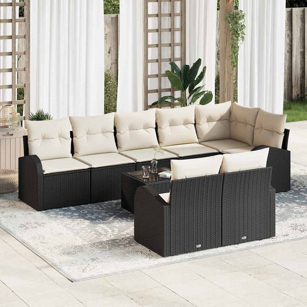 Tuin Sofa Set Met Kussen 9 Pcs 289 X 124 X 85 Cm Poly Riet