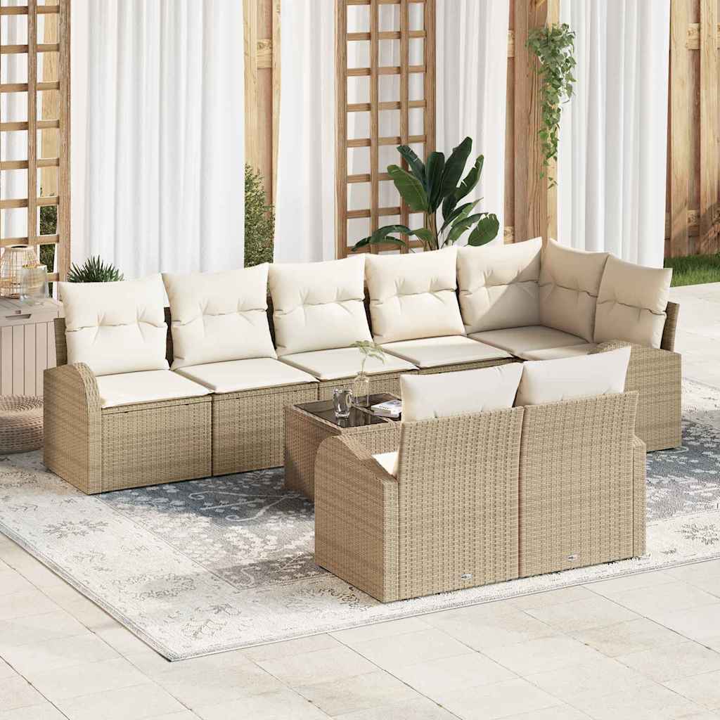 Tuin Sofa Set Met Kussen 9 Pcs 289 X 124 X 85 Cm Poly Riet