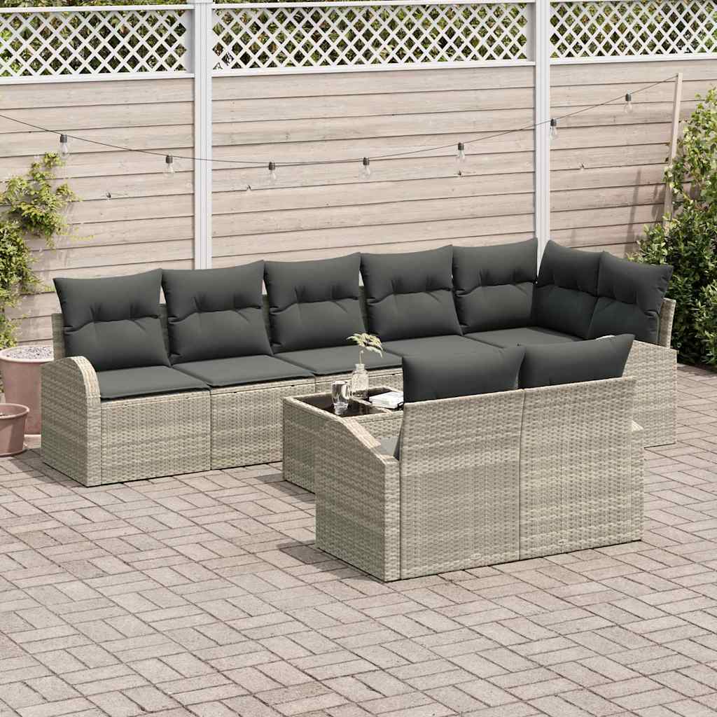 Tuin Sofa Set Met Kussen 9 Pcs 289 X 124 X 85 Cm Poly Riet