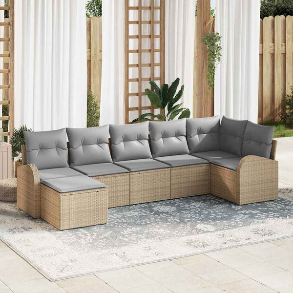 Tuin Sofa Set Met Kussen 8 Pcs Poly Riet