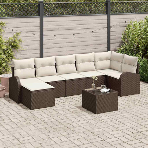 Tuin Sofa Set Met Kussen 8 Pcs Poly Riet
