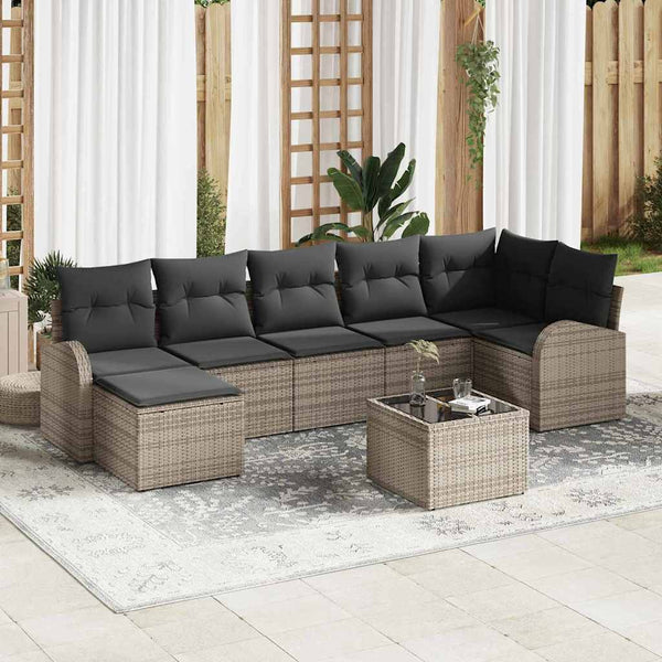Tuin Sofa Set Met Kussen 8 Pcs Poly Riet