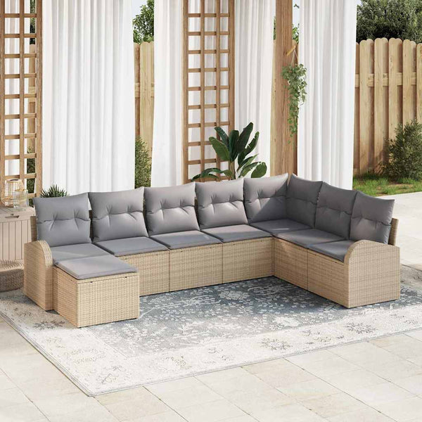 Tuin Sofa Set Met Kussen 8 Pcs Poly Riet