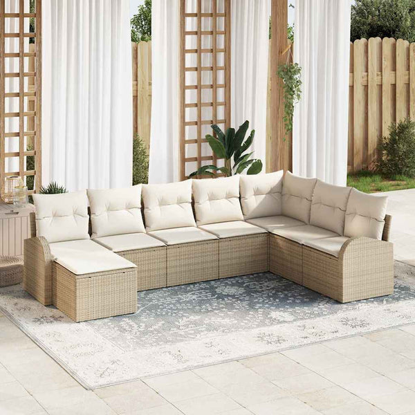 Tuin Sofa Set Met Kussen 8 Pcs Poly Riet