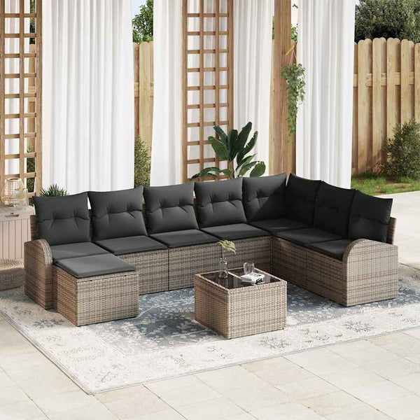 Tuin Sofa Set Met Kussen 8 Pcs Poly Riet