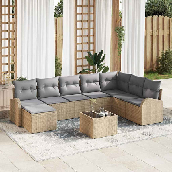 Tuin Sofa Set Met Kussen 8 Pcs Poly Riet