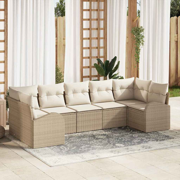 Tuin Sofa Set 7 Pcs Poly Riet