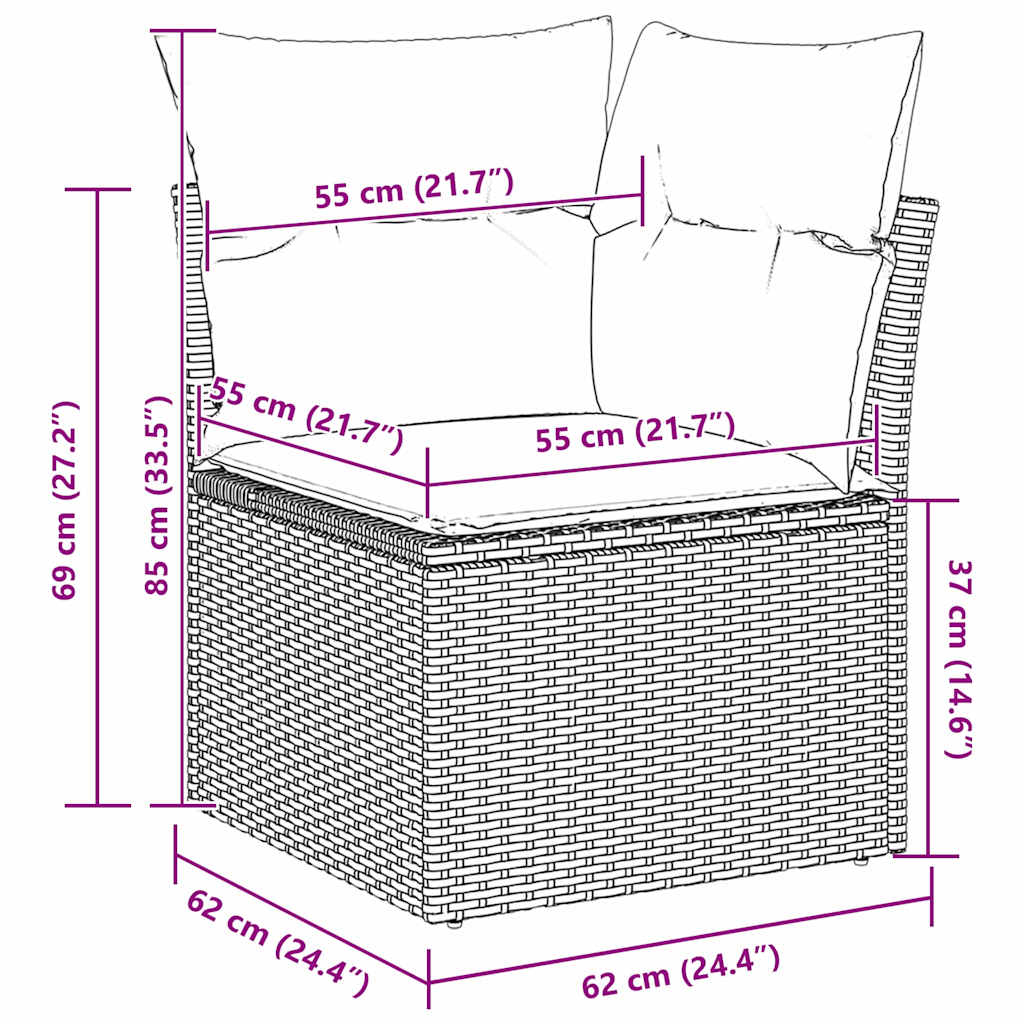 Tuin Sofa Set 10 Pcs Poly Riet