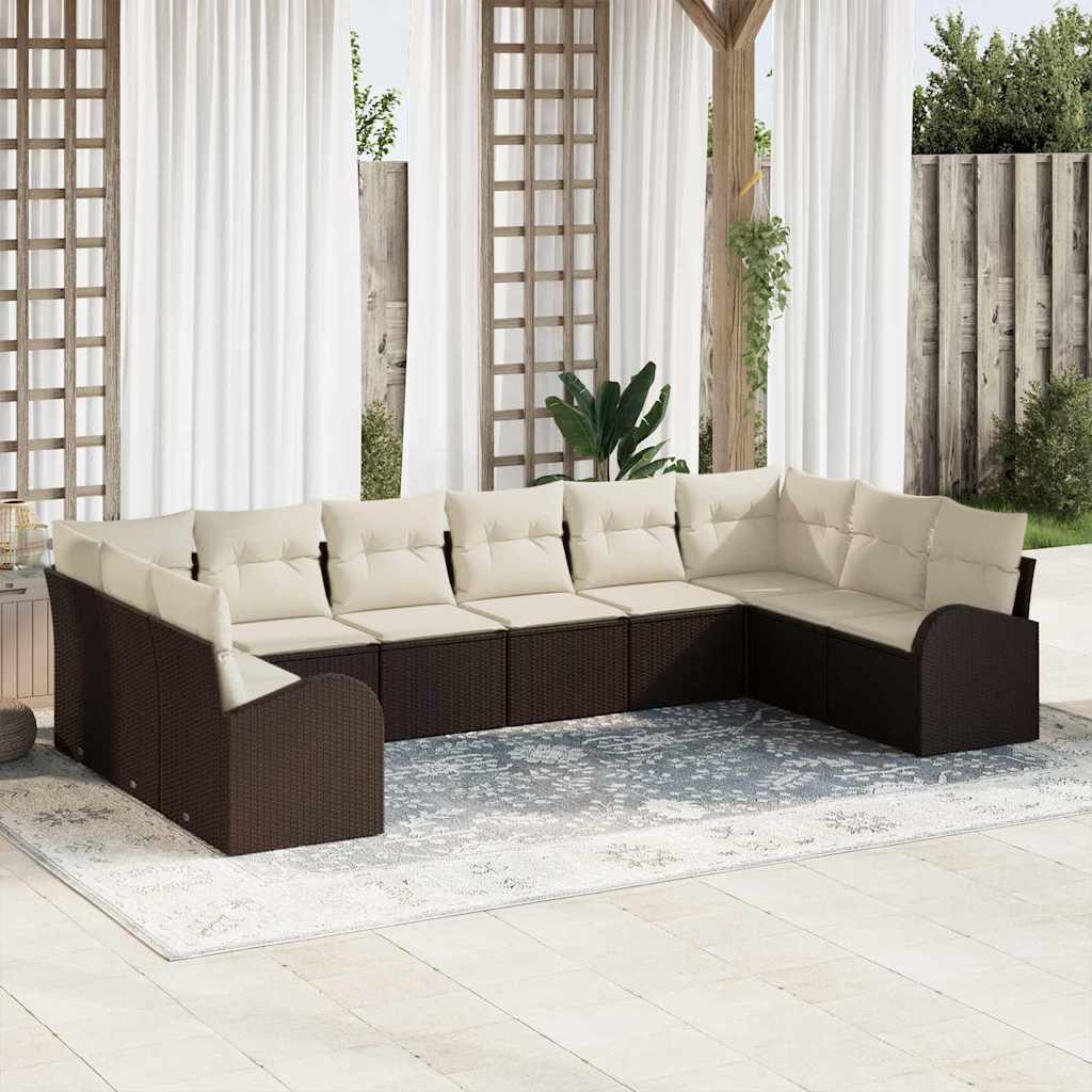 Tuin Sofa Set 10 Pcs Poly Riet