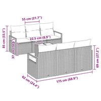 Tuin Sofa Set 7 Pcs 55 X 55 X 37 Cm Poly Rattan