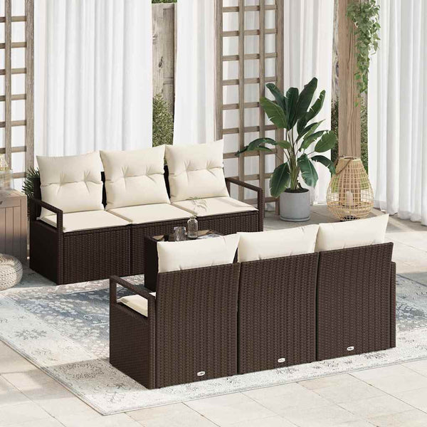 Tuin Sofa Set 7 Pcs 55 X 55 X 37 Cm Poly Rattan