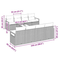 Tuin Sofa Set 7 Pcs 55 X 55 X 37 Cm Poly Rattan
