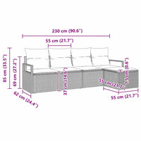 Tuin Sofa Set 5 Pcs Poly Riet