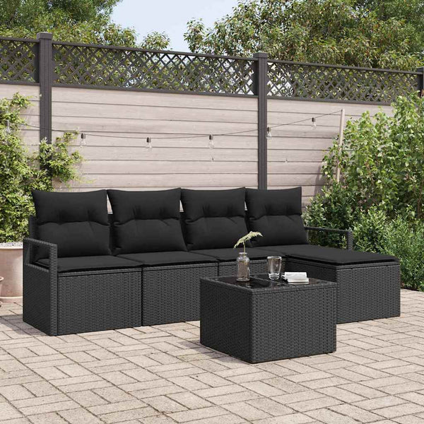 Tuin Sofa Set 5 Pcs Poly Riet