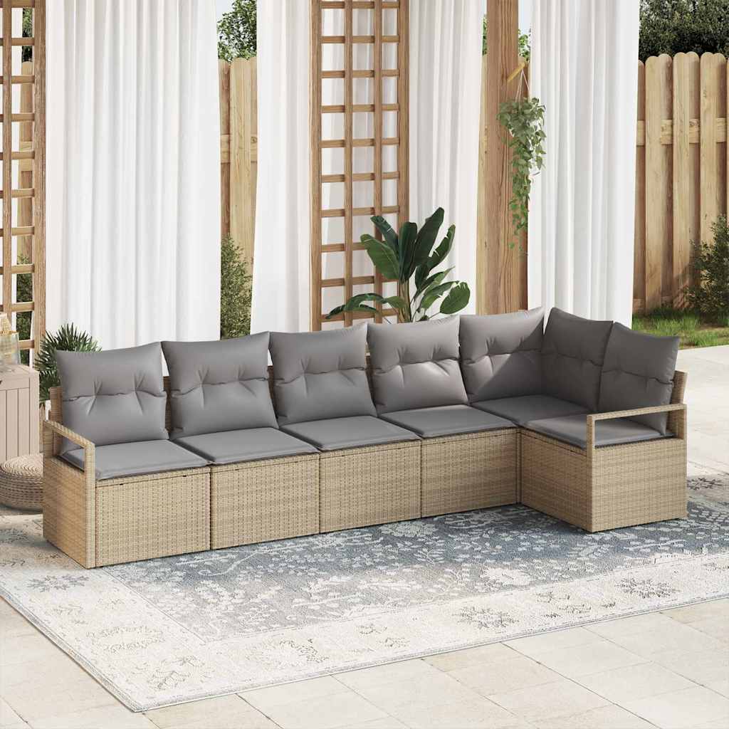 Tuin Sofa Set 6 Pcs Poly Riet