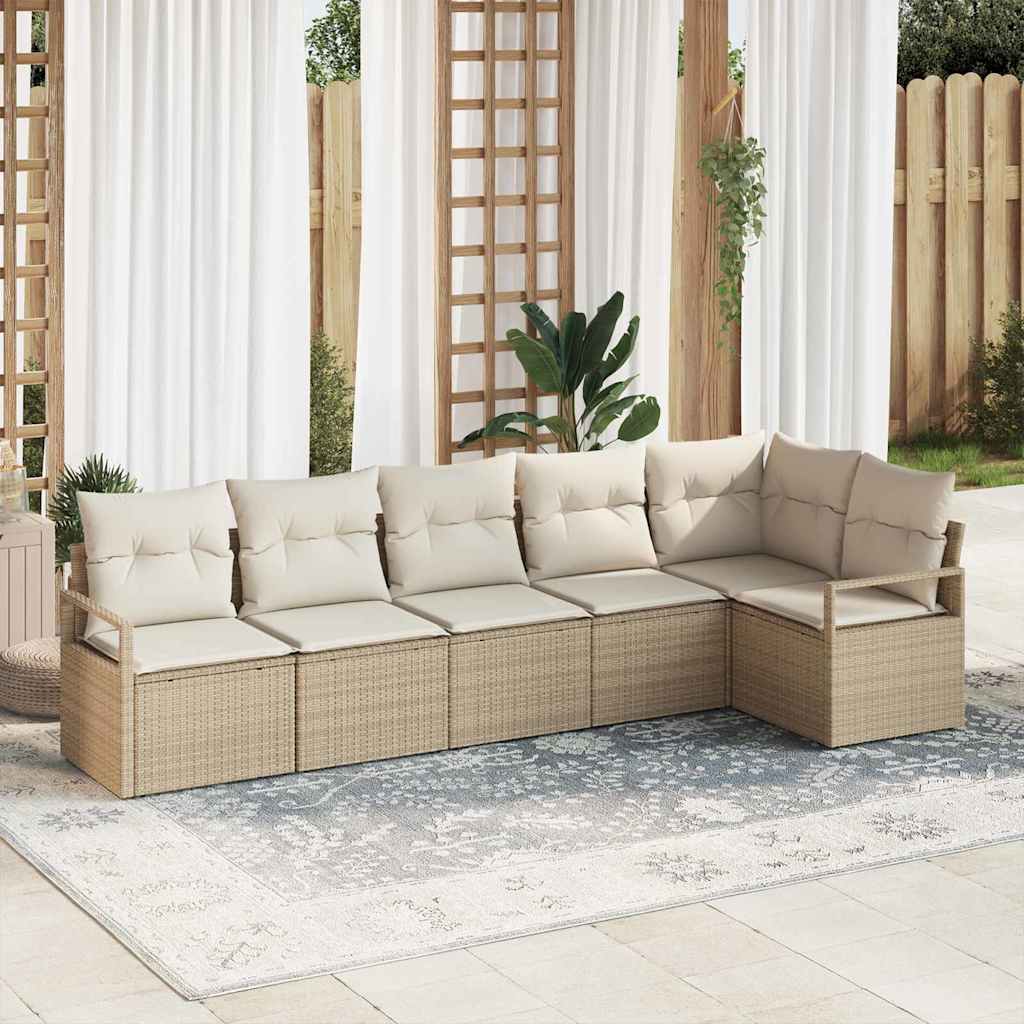 Tuin Sofa Set 6 Pcs Poly Riet