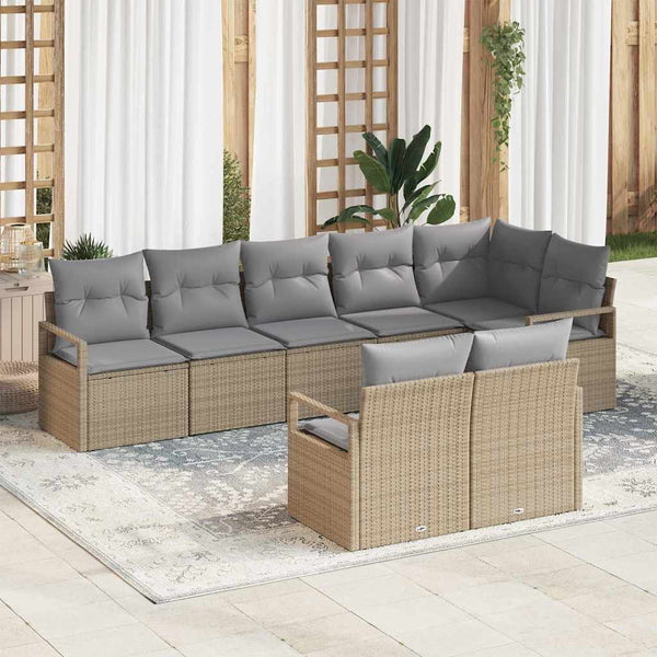 Tuin Sofa Set 8 Pcs Poly Riet