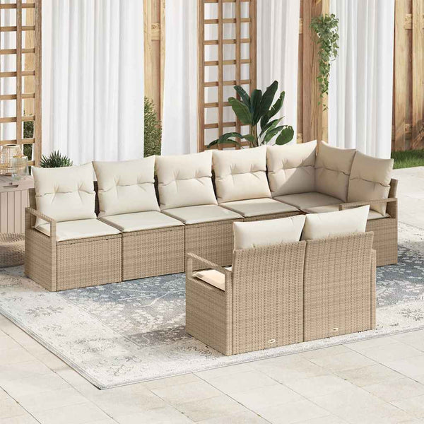 Tuin Sofa Set 8 Pcs Poly Riet