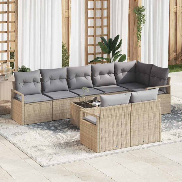 Tuin Sofa Set 8 Pcs Poly Riet