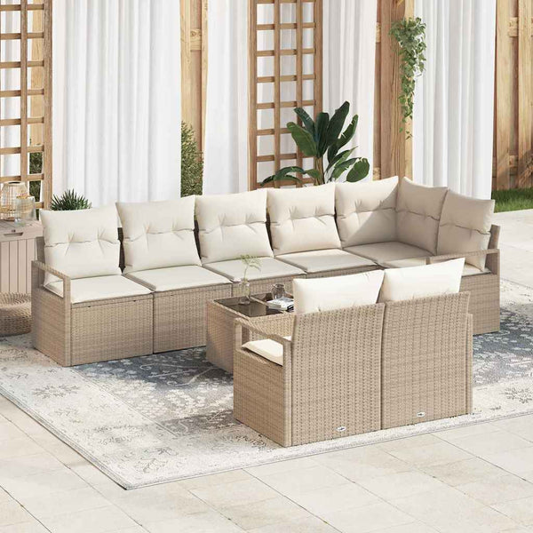 Tuin Sofa Set 8 Pcs Poly Riet