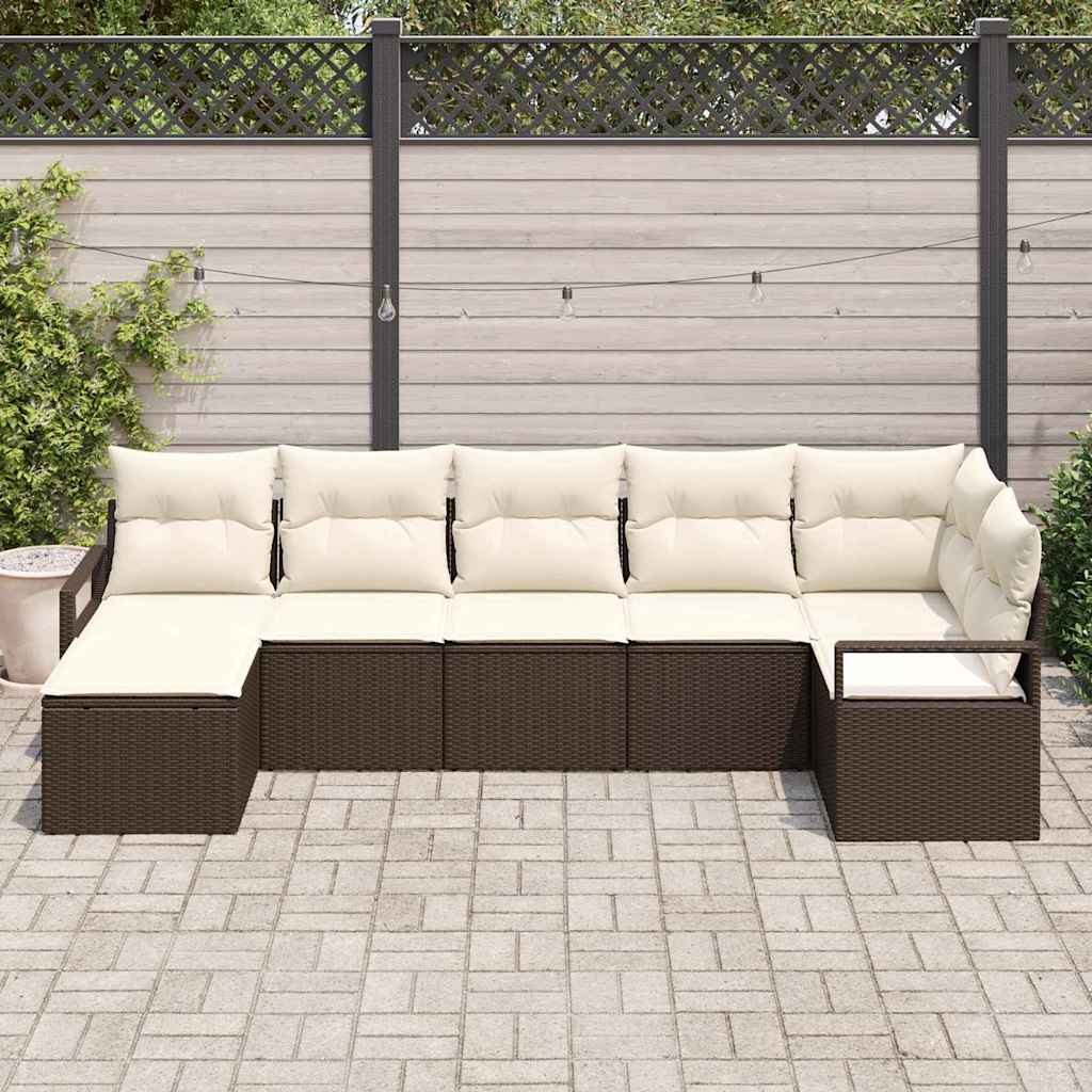 Tuin Sofa Set 7 Pcs Poly Riet