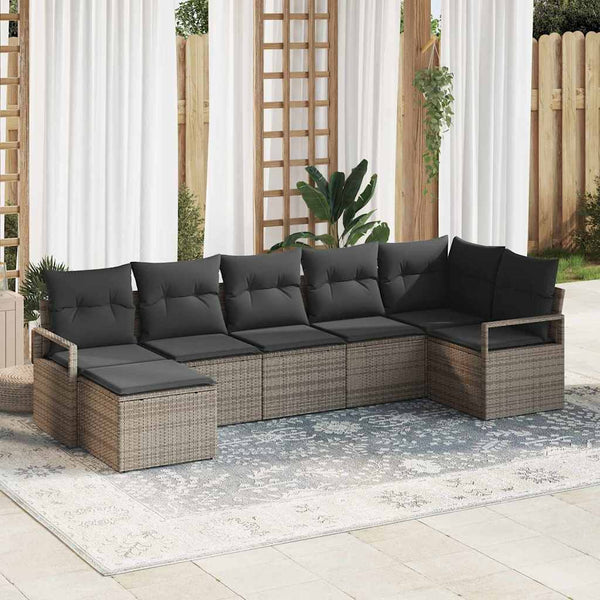 Tuin Sofa Set 7 Pcs Poly Riet