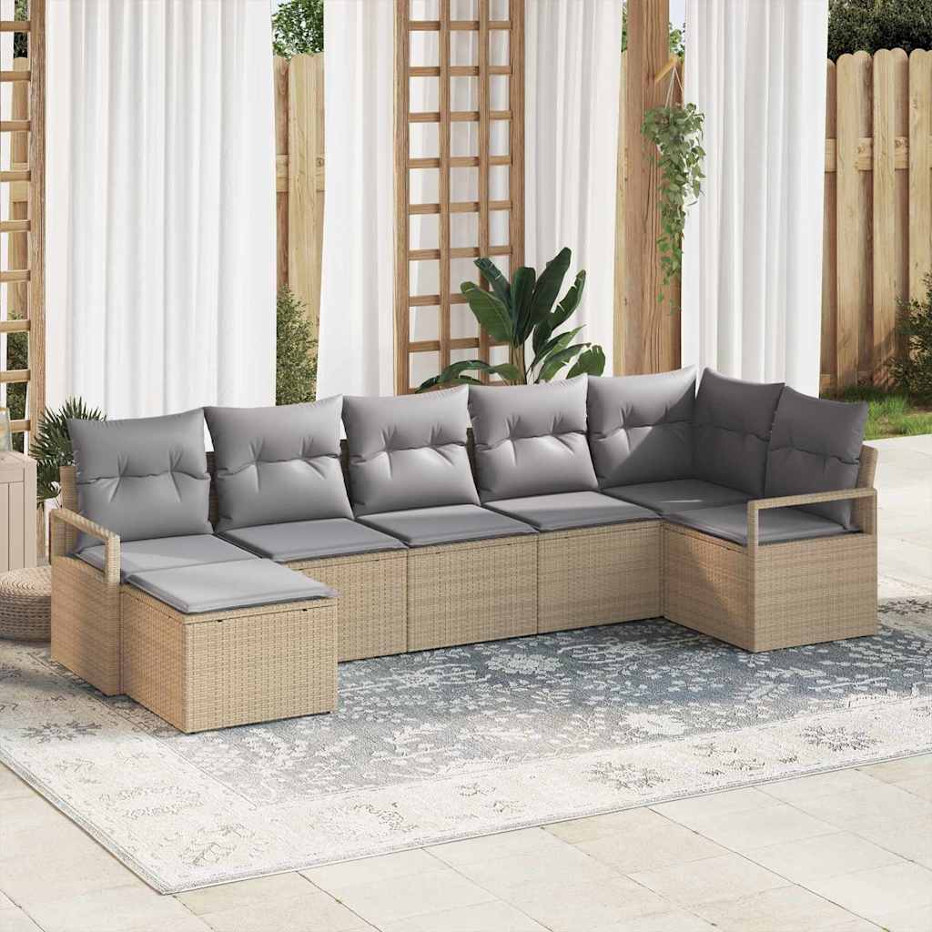 Tuin Sofa Set 7 Pcs Poly Riet