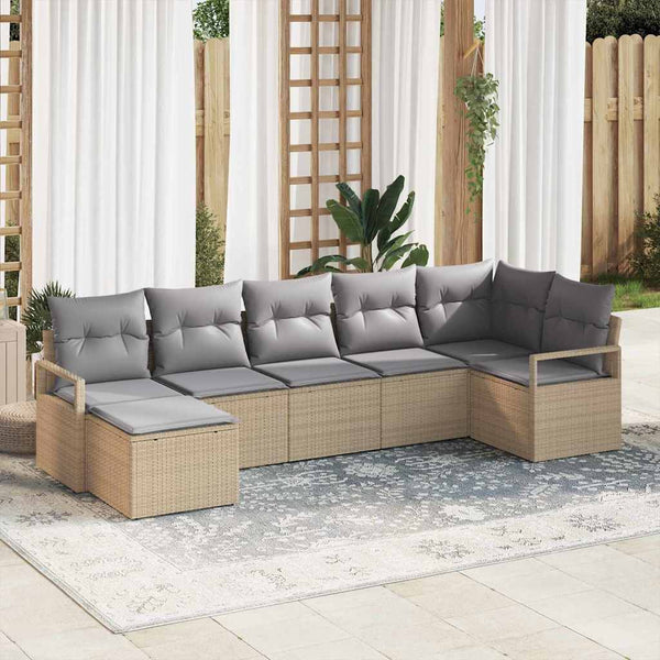 Tuin Sofa Set 7 Pcs Poly Riet