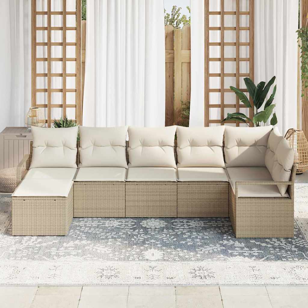 Tuin Sofa Set 7 Pcs Poly Riet