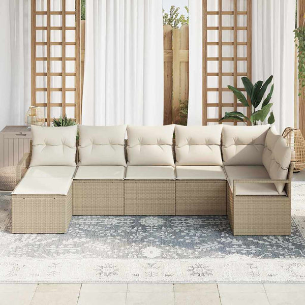 Tuin Sofa Set 7 Pcs Poly Riet