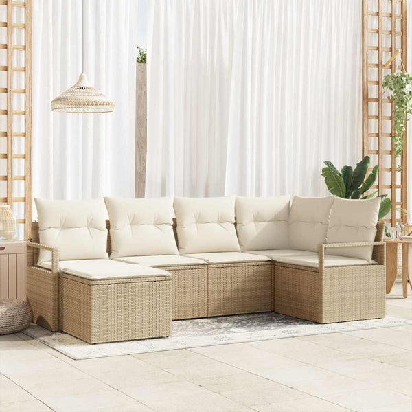 Tuin Sofa Set 7 Pcs Poly Riet