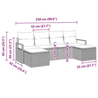 Tuin Sofa Set 6 Pcs Poly Riet