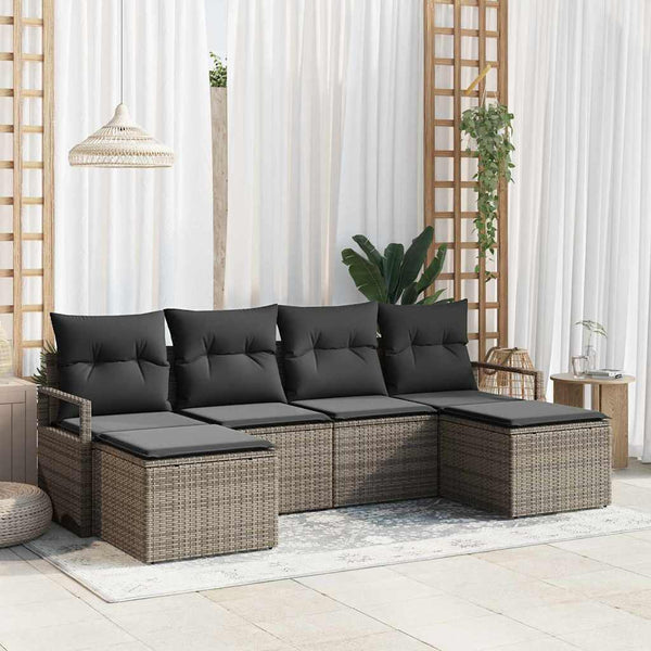Tuin Sofa Set 6 Pcs Poly Riet