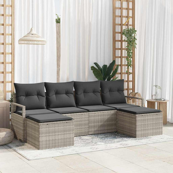 Tuin Sofa Set 6 Pcs Poly Riet