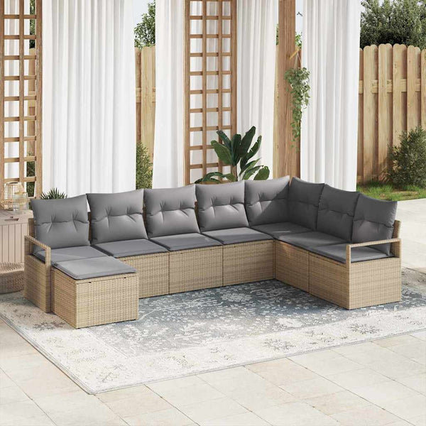 Tuin Sofa Set 8 Pcs Poly Riet
