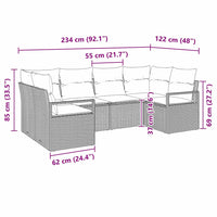Tuin Sofa Set 6 Pcs Poly Riet