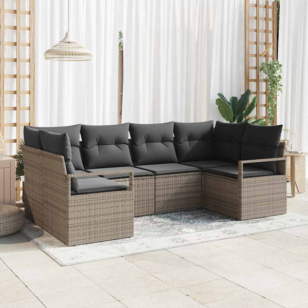Tuin Sofa Set 6 Pcs Poly Riet