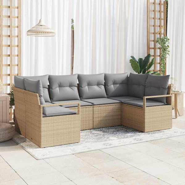 Tuin Sofa Set 6 Pcs Poly Riet