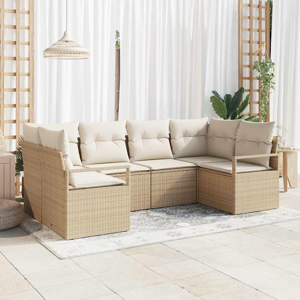 Tuin Sofa Set 6 Pcs Poly Riet