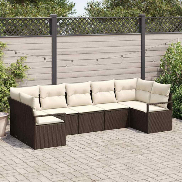 Tuin Sofa Set 7 Pcs Poly Riet