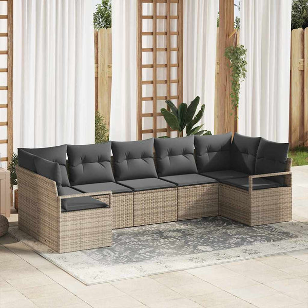 Tuin Sofa Set 7 Pcs Poly Riet