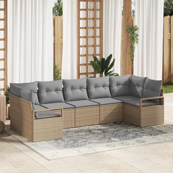 Tuin Sofa Set 7 Pcs Poly Riet